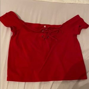 Womens off the shoulder crop top